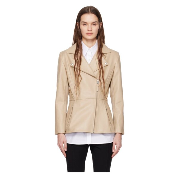 MACKAGE Day Leather Jacket in Beige - Picture 1 of 14